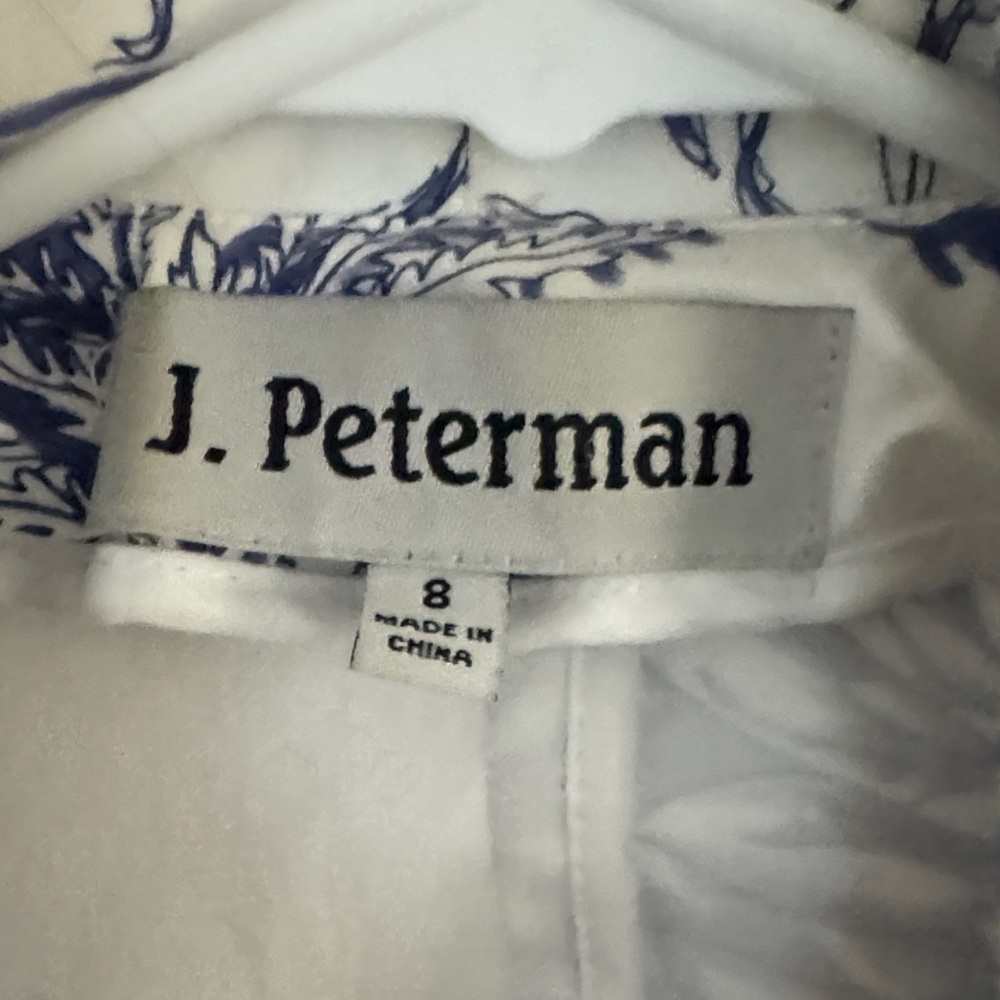 J. Peterman Blue and White Floral Blazer - Picture 2 of 16